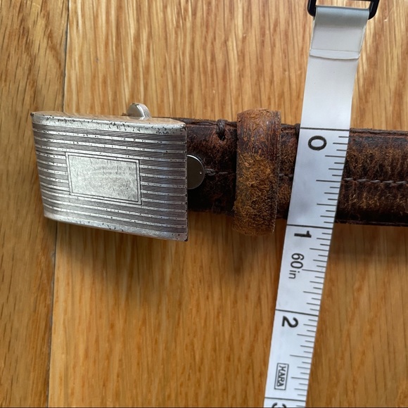 rag & bone brown suede leather belt with silver buckle - Picture 7 of 9